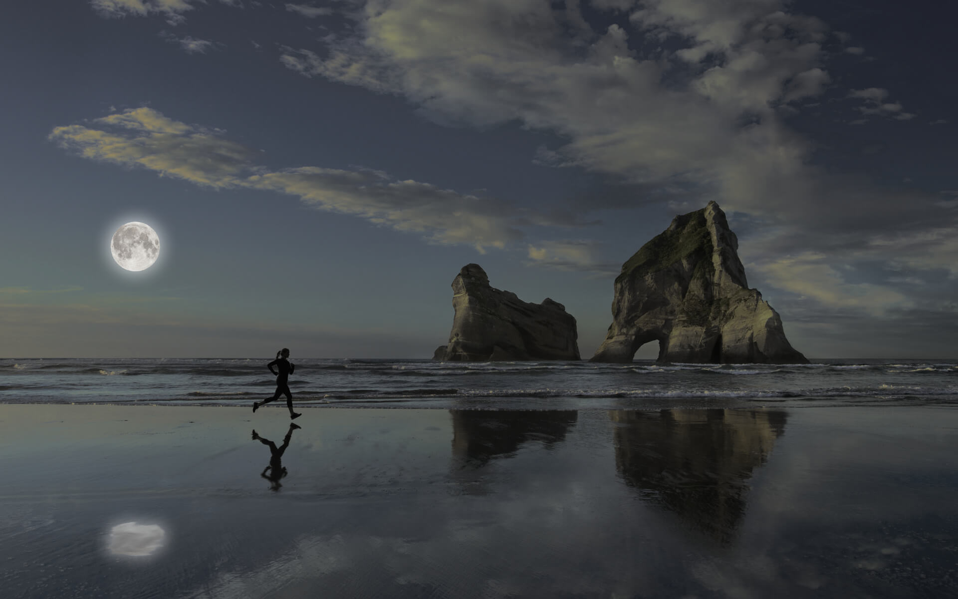 Beach Running At Night By Michael Gillett Wallpapers Wallpaperhub Enjoy and share your favorite beautiful hd wallpapers beautiful cool hd beach wallpaper background images collection for desktop, laptop. beach running at night by michael