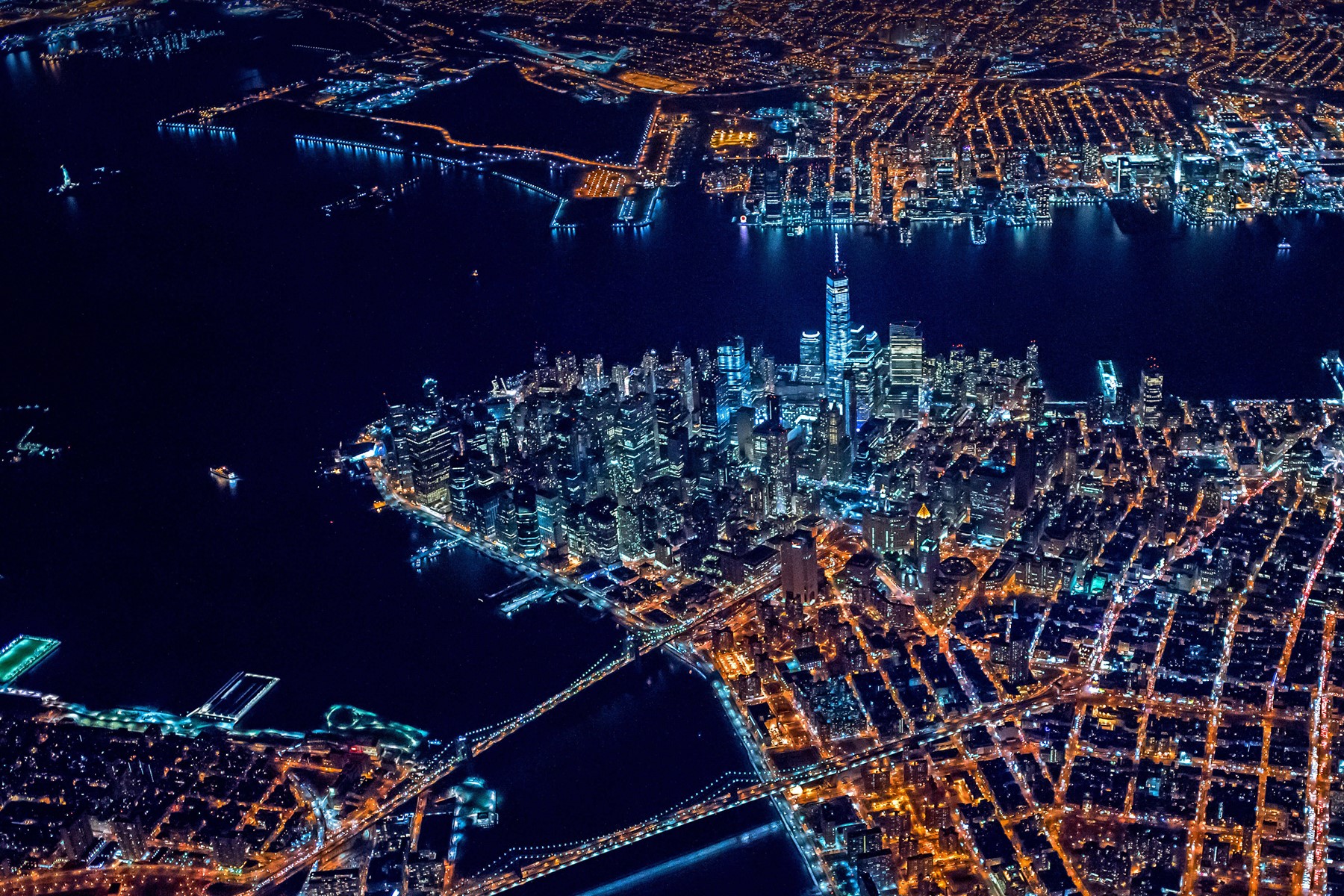 マンハッタンの夜景 by Microsoft | Wallpapers | WallpaperHub